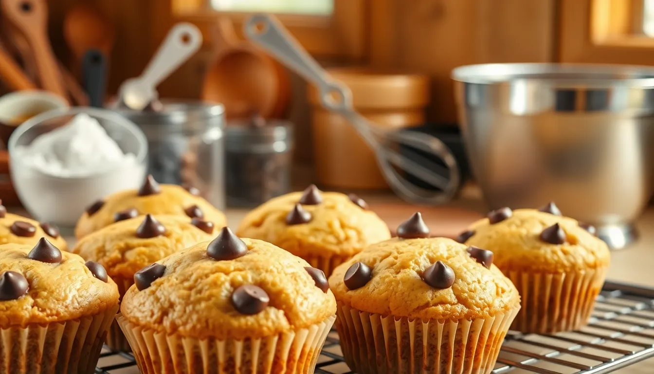Moist Small Batch Chocolate Chip Muffins with Sour Cream